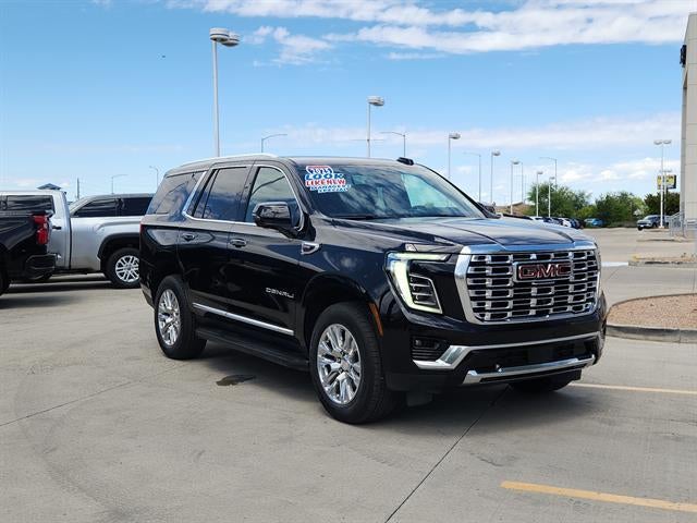 2025 GMC Yukon Denali in Onyx Black — front three-quarter view