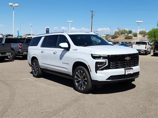 2026 Chevrolet Suburban High Country in Polar White Tricoat — front three-quarter view