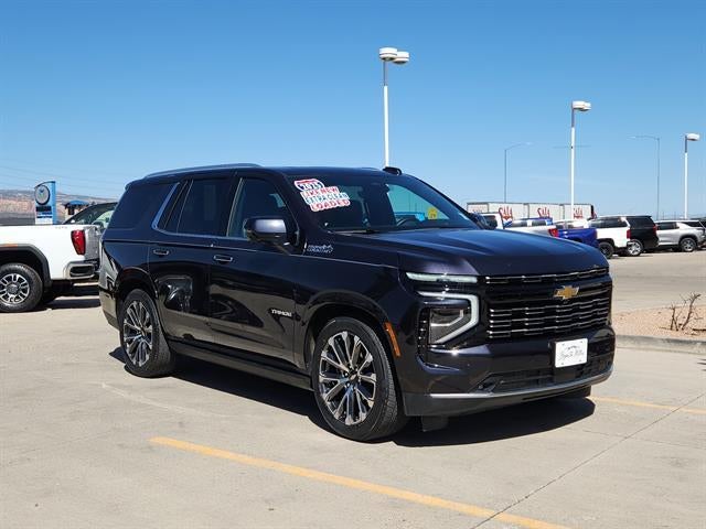 2025 Chevrolet Tahoe High Country in Dark Ash Metallic — front three-quarter view