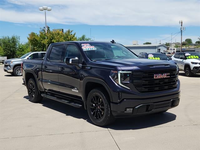 2025 GMC Sierra 1500 Elevation in Titanium Rush Metallic — front three-quarter view